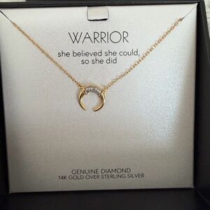 Macy's Gold and Silver Crescent Necklace